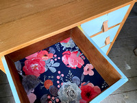 Alpha - Ombre drawer edges and pretty wallpaper liner